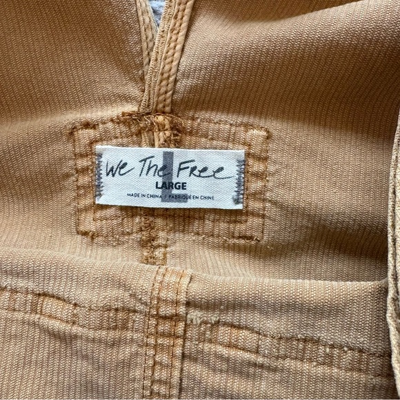 Free People like-new tan/yellow Corduroy skirtall Dress - Picture 12 of 15